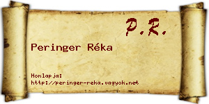 Peringer Réka névjegykártya